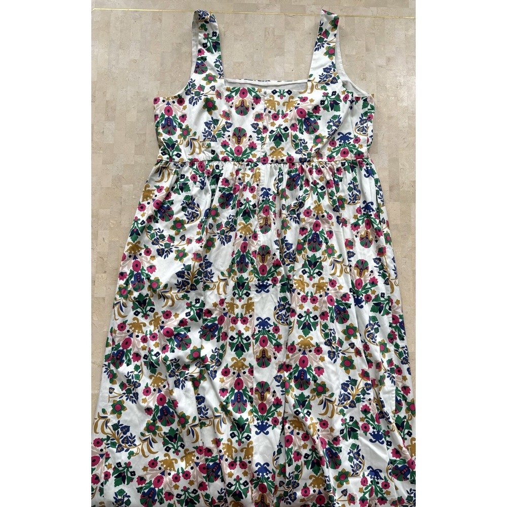 Boden NWT Scandi Folk Floral Cotton Fit and Flare Square Neck Dress Plus Size 20 - Picture 11 of 11